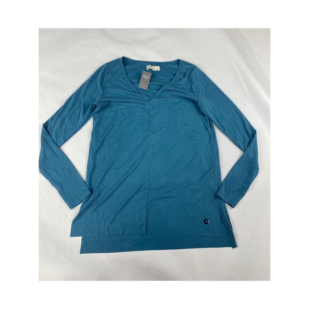NWT Abercrombie and Fitch Long Sleeve Shirt Women's Size Small Teal